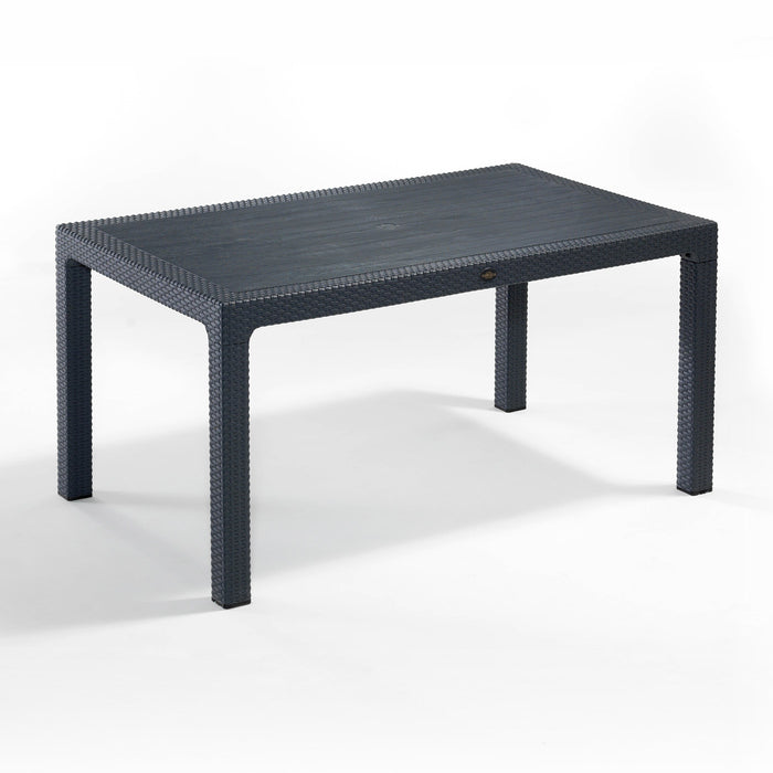 Modern wicker style plastic table