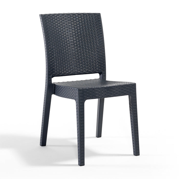 Polypropylene rattan style side chair