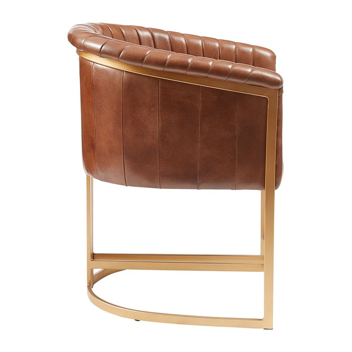 NOLAN Armchair - Genuine Pecan Brown Leather