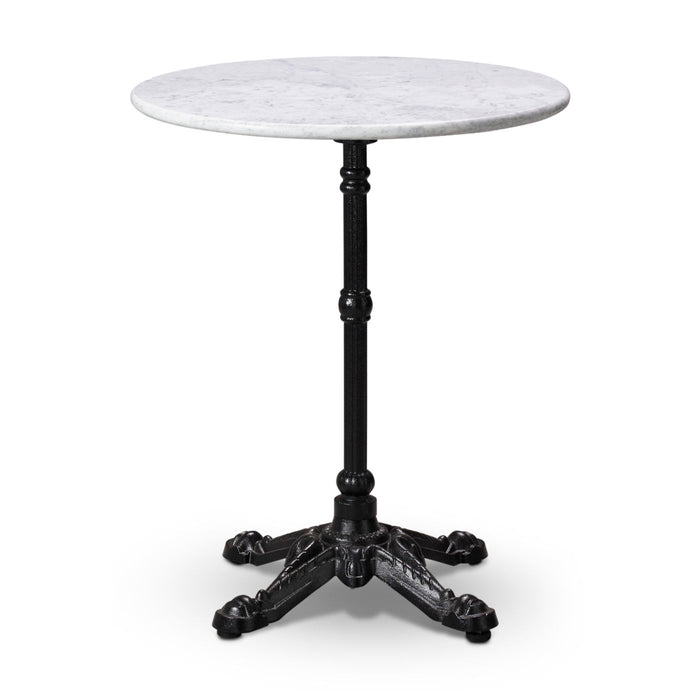 Marble Dining Table with 4 Leg Black Cast Iron Base