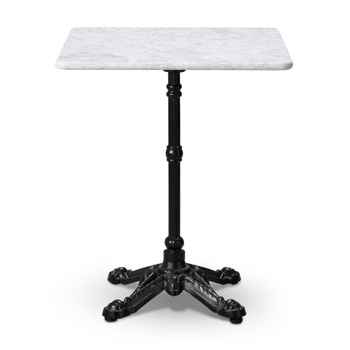 Marble Dining Table with 4 Leg Black Cast Iron Base