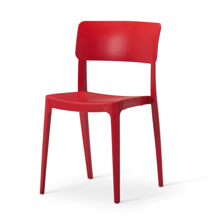 Curved polypropylene side chair
