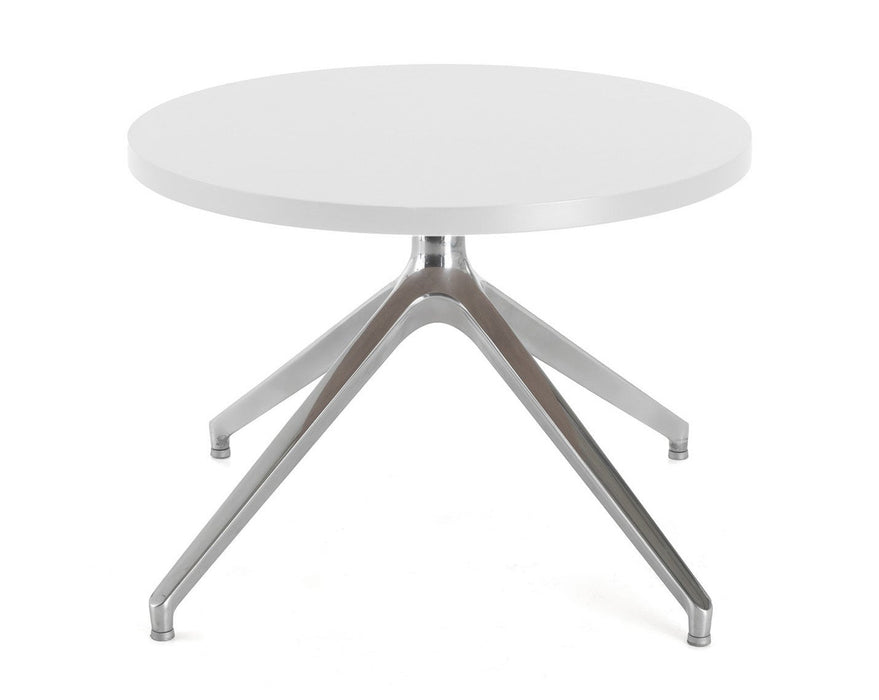 Otis coffee table 600mm diameter with chrome pyramid base