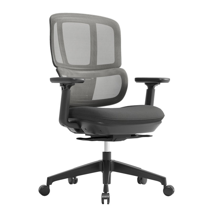 Shelby grey mesh back operator chair with grey fabric seat