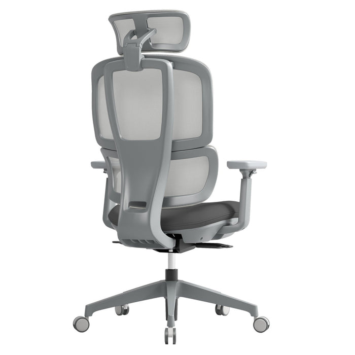 Shelby grey mesh back operator chair with headrest