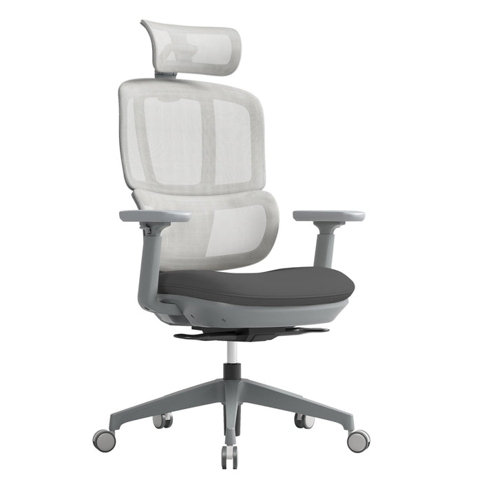 Shelby grey mesh back operator chair with headrest