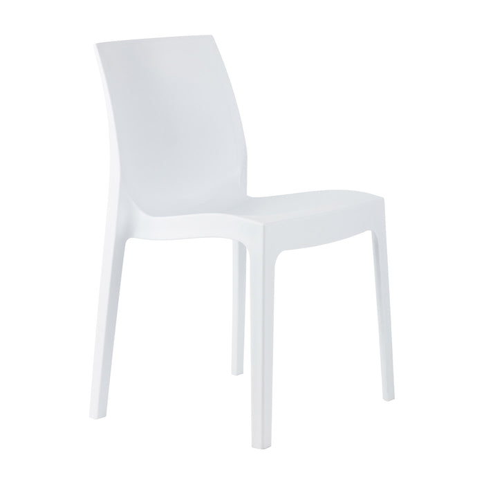 Robust, Italian, polypropylene stacking chairs