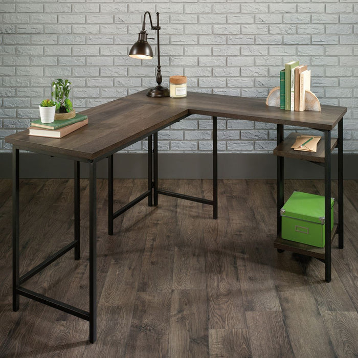 Industrial Style L-Shaped Desk Charter Oak.