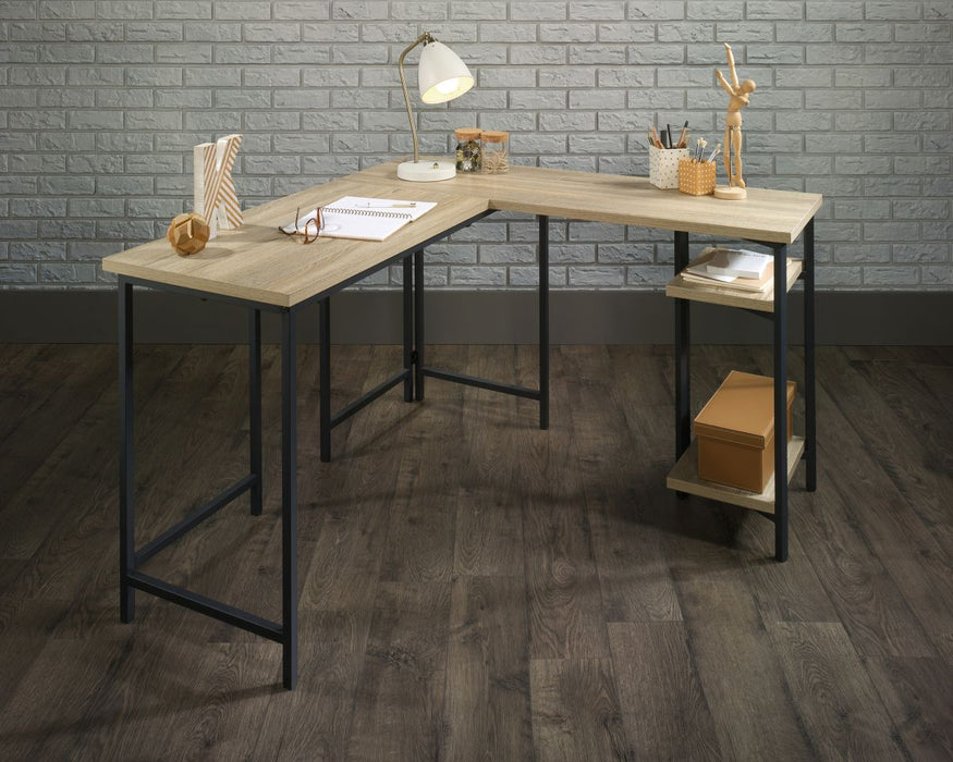 Industrial Style L-Shaped Desk Charter Oak.