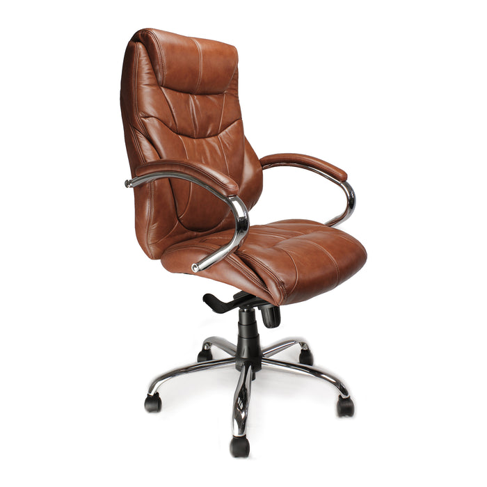 Sandown - High Back Luxurious Leather Faced Synchronous Executive Armchair.