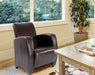 Metro - High Back Lounge Armchair Upholstered in a Durable Leather Effect Finish.