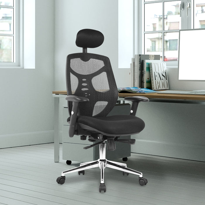 Polaris - High Back Mesh Synchronous Executive Armchair.