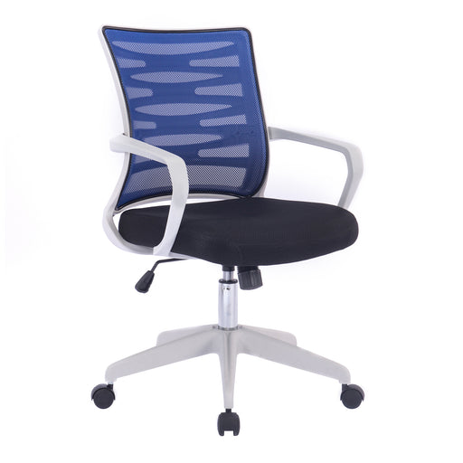 Spyro - Designer Mesh Armchair with White Frame and Detailed Back Panelling.