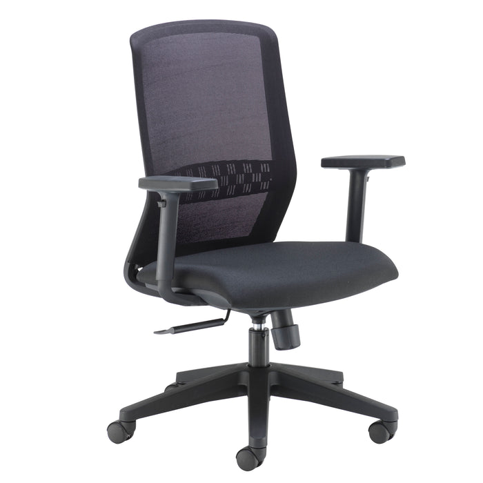 Mesh Chair with Synchronized Sliding Seat Mech- 1D Soft Pad Arm-Bondai Black Fab.