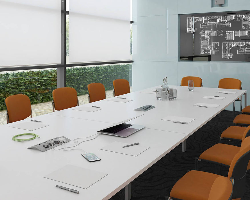 Adapt - Rectangular Boardroom Table - Silver Frame.