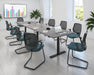 Elev8²Touch - Radial End Boardroom Table - White Frame.