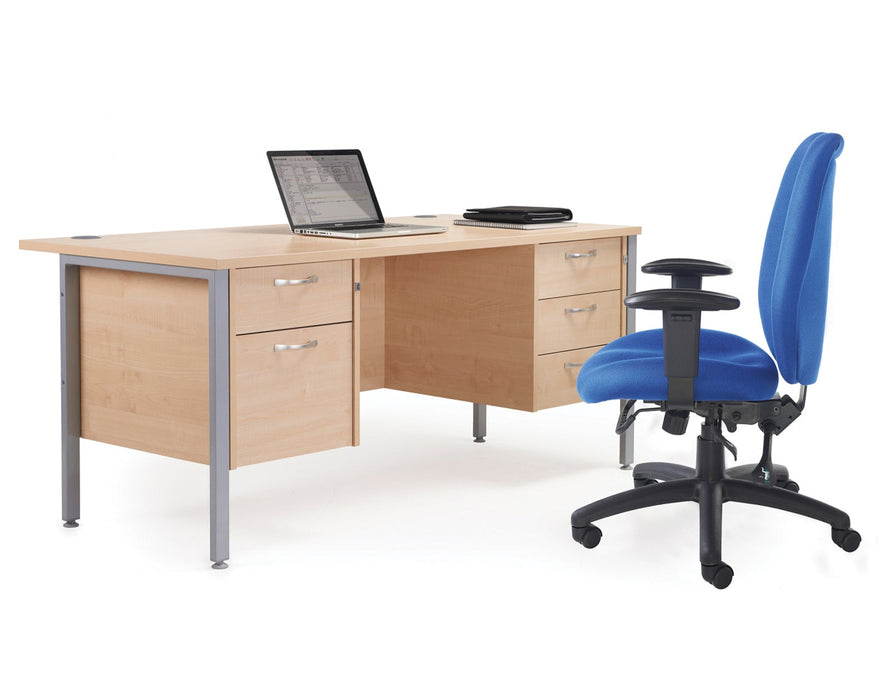 Maestro 25 - Straight Desk 1600mm x 600mm with Two x 2 Drawer Pedestals.