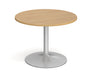 Trumpet Base - Circular Boardroom Table - Silver Frame.