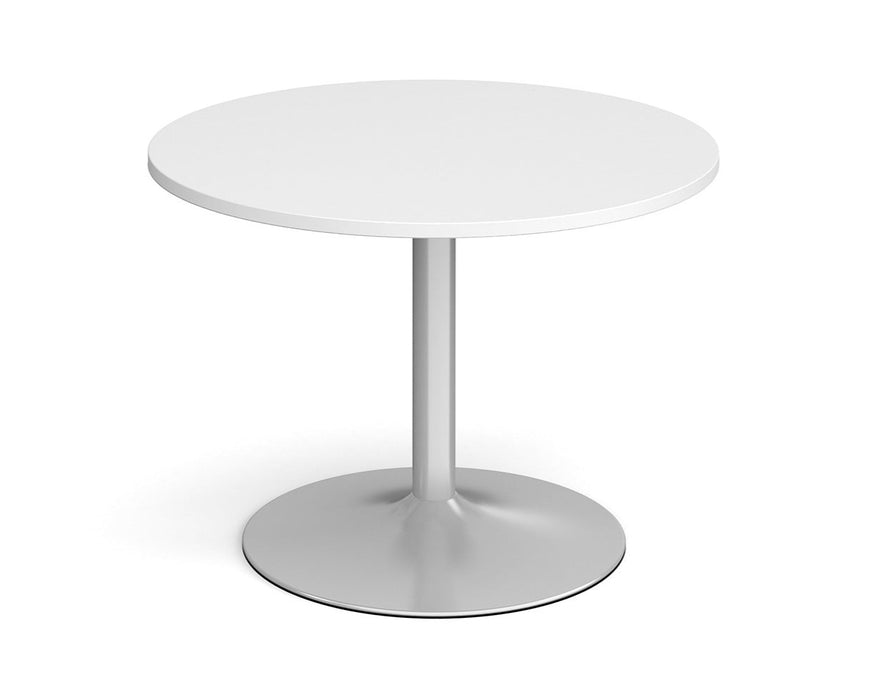 Trumpet Base - Circular Boardroom Table - Silver Frame.