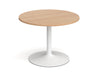 Trumpet Base - Circular Boardroom Table - White Frame.