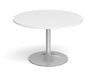 Trumpet Base - Circular Boardroom Table - Silver Frame.