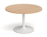 Trumpet Base - Circular Boardroom Table - White Frame.