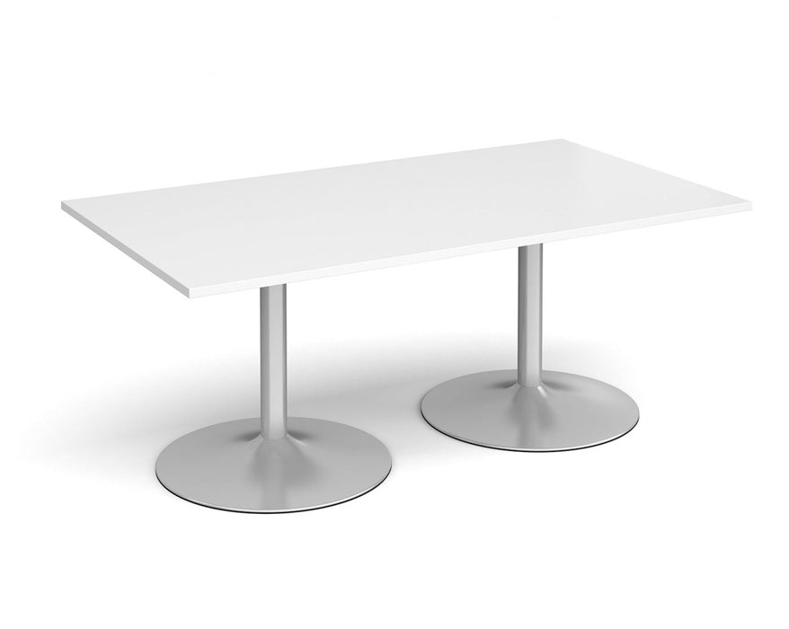 Trumpet Base -  Rectangular Boardroom Table - Silver Frame.