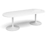 Trumpet Base - Radial End Boardroom Table - White Frame.