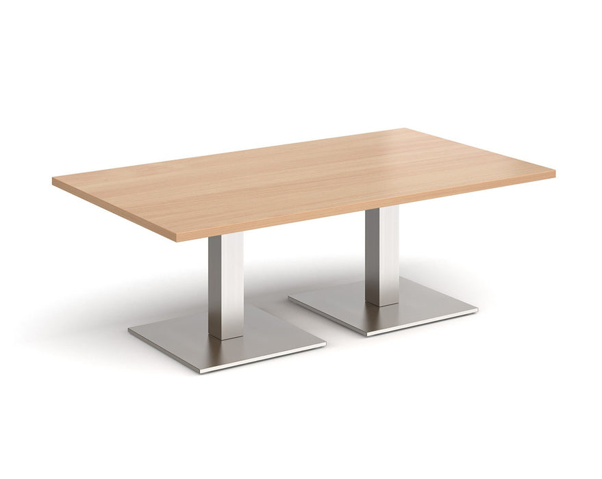 Brescia - Rectangular Coffee Table - Brushed Steel Base.