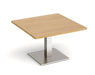 Brescia - Square Coffee Table - Brushed Steel Base.