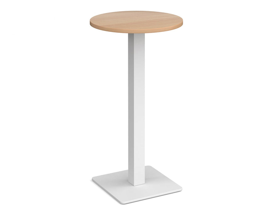 Brescia - Circular Poseur Table - White Base.