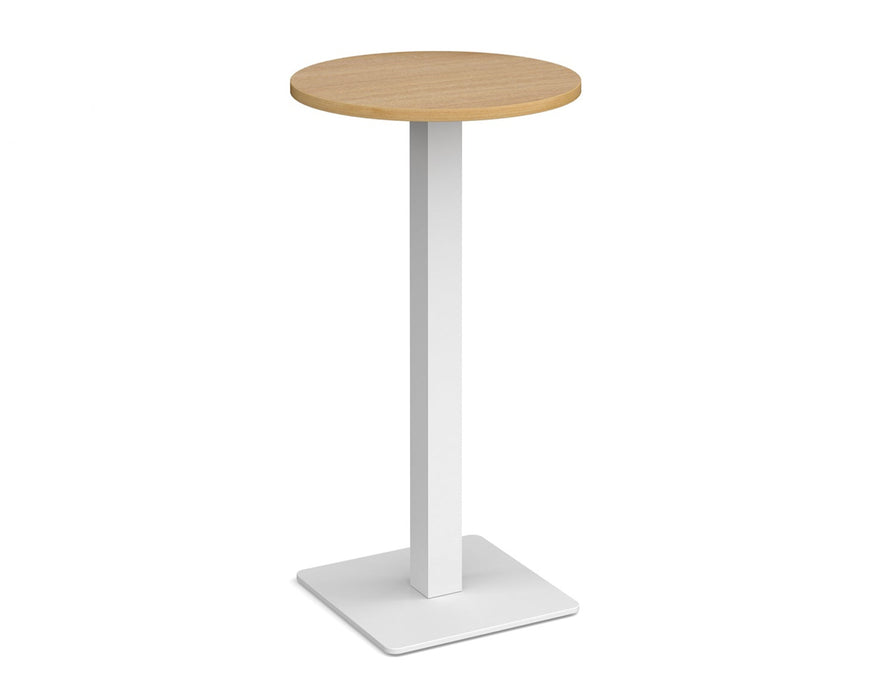 Brescia - Circular Poseur Table - White Base.