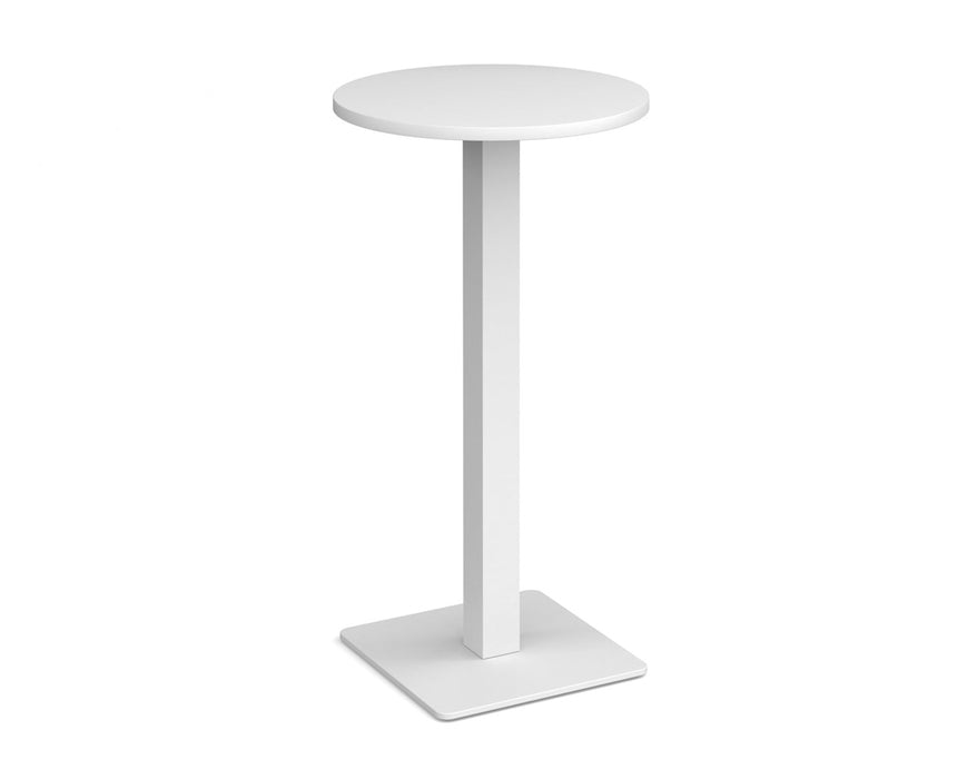 Brescia - Circular Poseur Table - White Base.