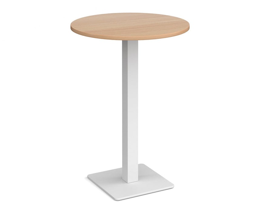 Brescia - Circular Poseur Table - White Base.