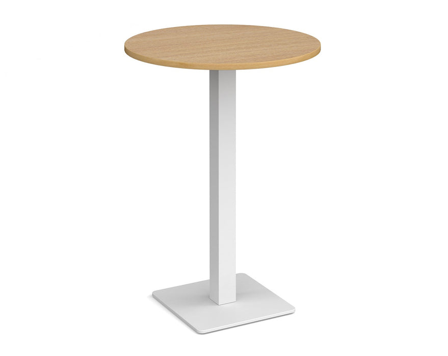 Brescia - Circular Poseur Table - White Base.