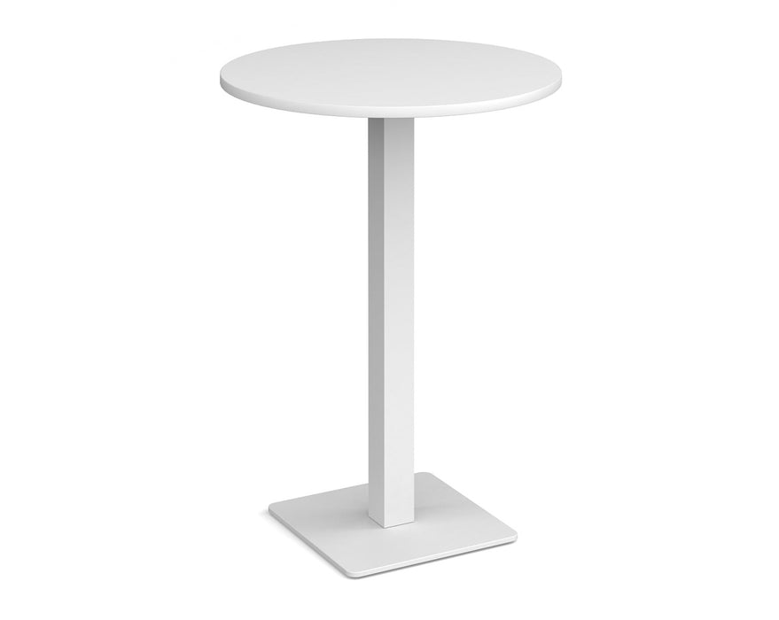 Brescia - Circular Poseur Table - White Base.