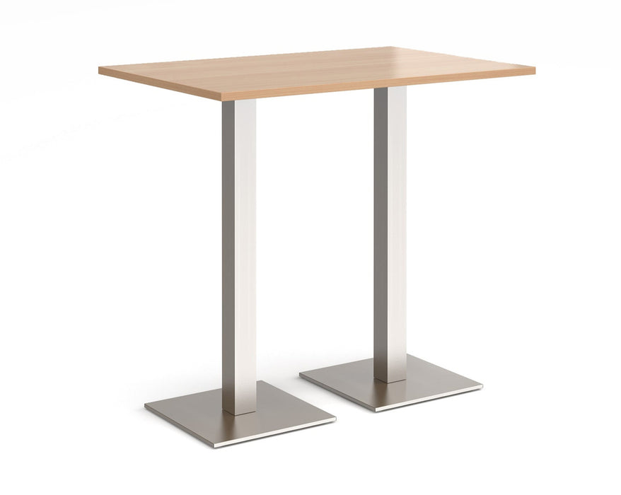 Brescia - Rectangular Poseur Table - Brushed Steel Base.