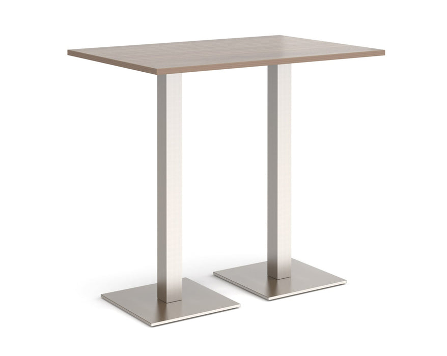 Brescia - Rectangular Poseur Table - Brushed Steel Base