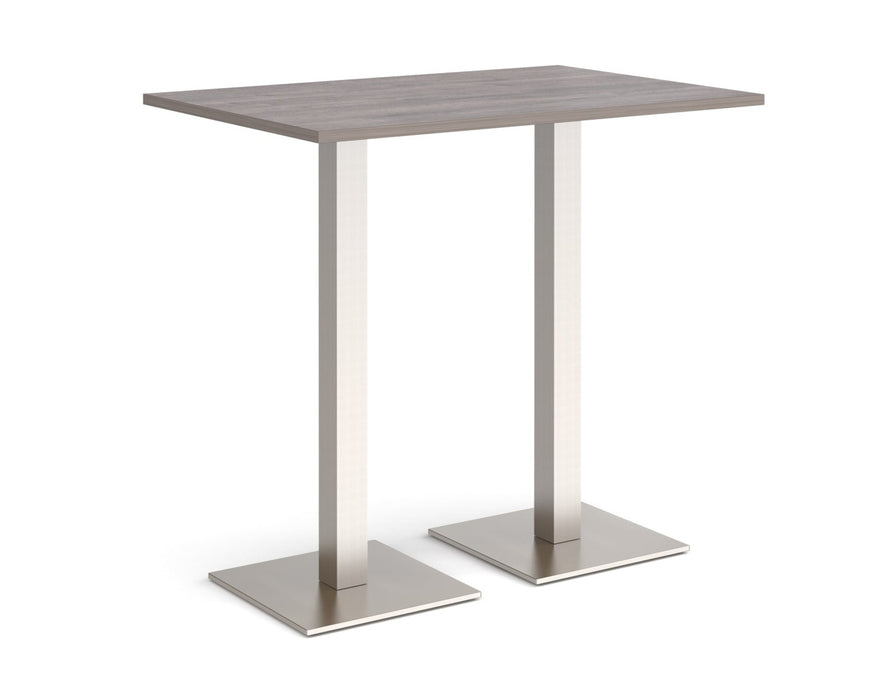 Brescia - Rectangular Poseur Table - Brushed Steel Base