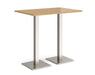 Brescia - Rectangular Poseur Table - Brushed Steel Base.