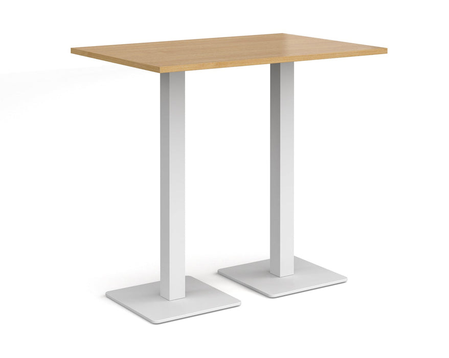 Brescia - Rectangular Poseur Table - White Base.