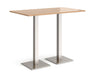 Brescia - Rectangular Poseur Table - Brushed Steel Base.