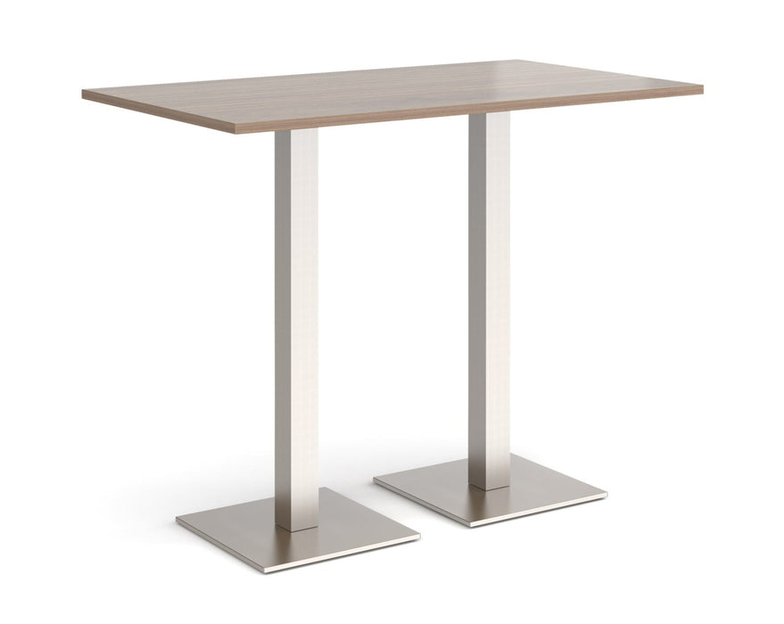 Brescia - Rectangular Poseur Table - Brushed Steel Base