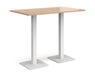 Brescia - Rectangular Poseur Table - White Base.