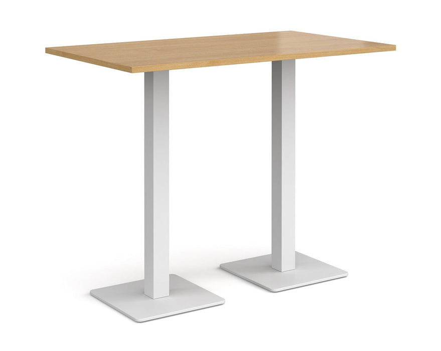 Brescia - Rectangular Poseur Table - White Base.