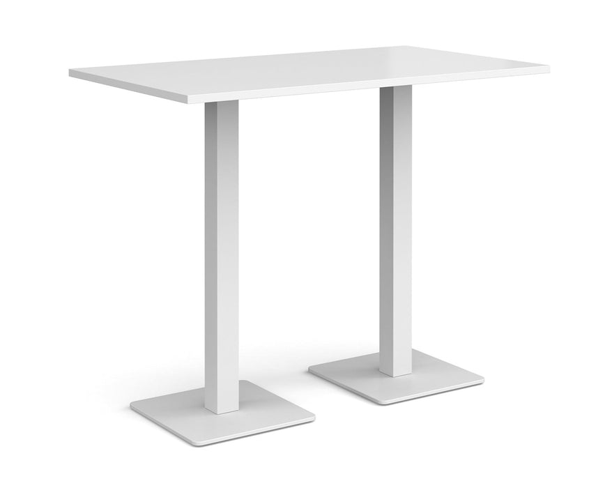 Brescia - Rectangular Poseur Table - White Base.