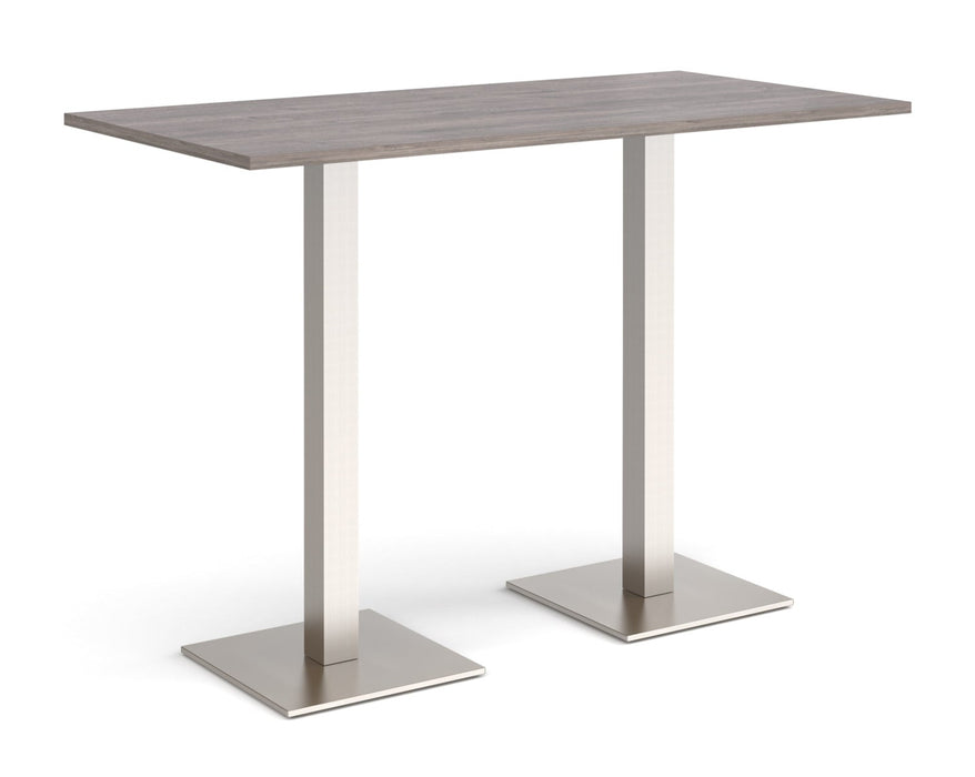 Brescia - Rectangular Poseur Table - Brushed Steel Base