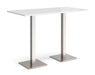 Brescia - Rectangular Poseur Table - Brushed Steel Base.