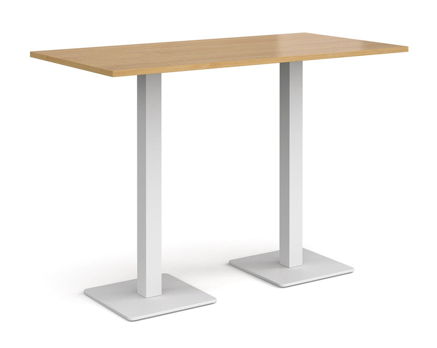 Brescia - Rectangular Poseur Table - White Base.