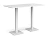 Brescia - Rectangular Poseur Table - White Base.